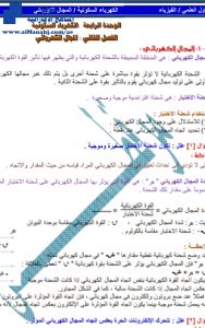 أوراق عمل ملخص درس المجال الكهربائي, (فيزياء) العاشر المتقدم