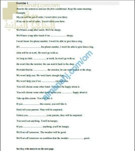 تدريبات وتمارين محلولة في FIRST CONDITIONAL (لغة انجليزية) حلقة ثانية