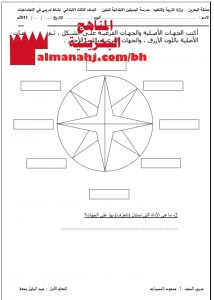 نشاط تدريبي للجهات الأصلية والفرعية (المواد الاجتماعية) الثالث