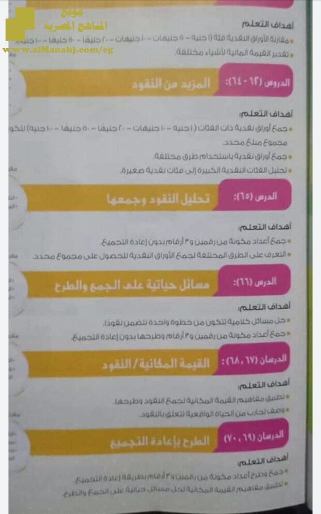 منهج فصل ثاني