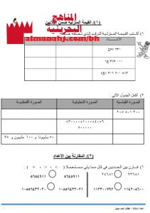 مذكرة أسئلة شاملة (رياضيات) الخامس
