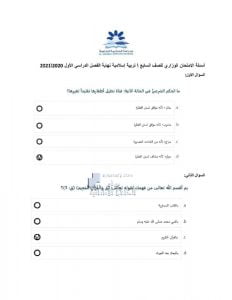 أسئلة الامتحان الوزاري مع الحل, (تربية اسلامية) السابع