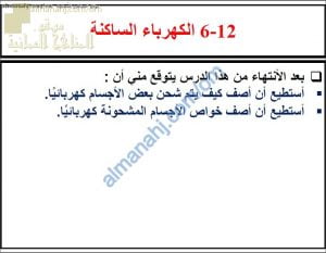 ملخص شرح درس الكهرباء الساكنة مع حل الأنشطة (علوم) الثامن