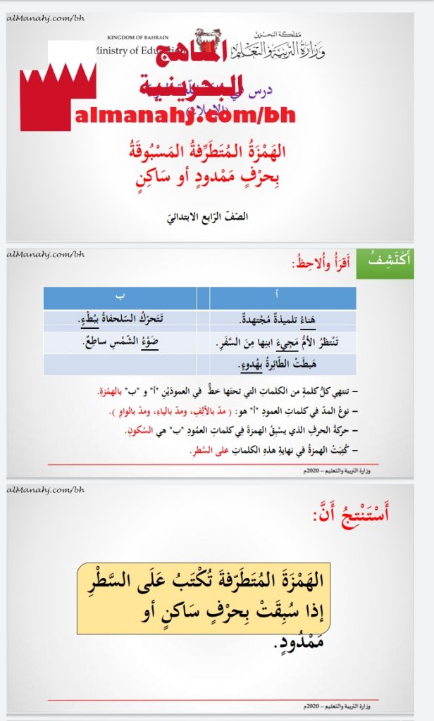 درس في الإملاء الهمزة المتطرفة المسبوقة بحرف ممدود أو ساكن