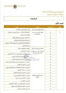 التوزيع الزمني للخطة الفصلية للفصل الثاني, (رياضيات) ملفات مدرسية