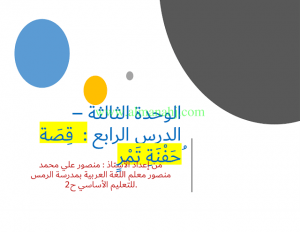 الوحدة الرابعة ـ قصة حفنة تمر, (لغة عربية) الثامن