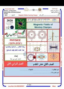 مراجعة الوحدة الثامنة MAGNETIC FIELDS OF MOVING CHARGES, منهج انجليزي (فيزياء) الثاني عشر المتقدم