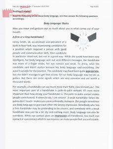 نموذج اختبار في القراءة من امتحان منتصف العام الدراسي مقرر إنج 201