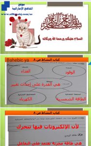 حل كتاب االنشاط الوحدة الثالثة من صفحة 8 إلى صفحة 15, (علوم) الخامس