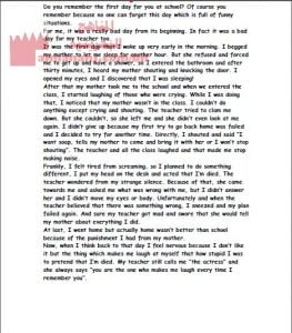 موضوع كتابة قصة نموذج أول (إنج 301) (لغة انجليزية) الثالث الثانوي