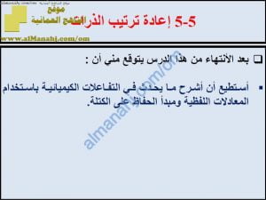 ملخص شرح درس إعادة ترتيب الذرات مع حل الأنشطة (علوم) الثامن