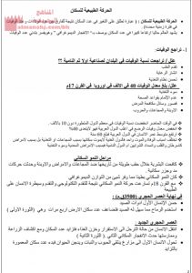 ملخص مادة الجغرافيا السكانية مقرر أجا 312 (جغرافيا) الثالث الثانوي