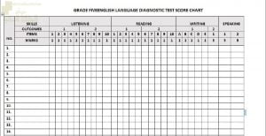 مخطط نتائج الاختبار التشخيصي (لغة انجليزية) الخامس