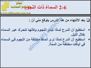 ملخص شرح درس السماء ذات النجوم مع حل الأنشطة (علوم) السابع