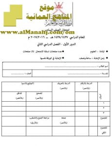 امتحان وإجابة الأسئلة الرسمية للفصل الدراسي الثاني الدور الأول (علوم) السادس