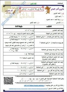 مذكرة شرح درس قانون الحد العام في المتتاليات الحسابية مع أمثلة تدريبية (رياضيات بحتة) الحادي عشر