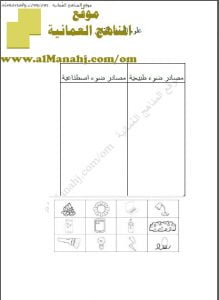 اختبار قصير نموذج 1 (منهج كامبردج) (علوم) الثاني