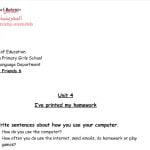 نشاط الوحدة الرابعة (لغة انجليزية) السادس