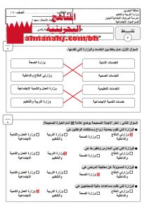 ملخص أسئلة وأجوبة لدرس خدمات تقدمها حكومة بلادي (المواد الاجتماعية) الرابع