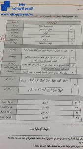 دليل تصحيح امتحان نهاية الفصل الأول, (علوم) التاسع العام