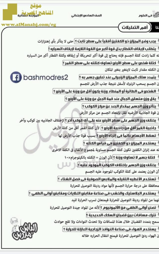 أهم التعليلات والمصطلحات للفصل الأول