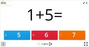 اختبار الكتروني لدرس الجمع نموذج رابع (رياضيات) الأول