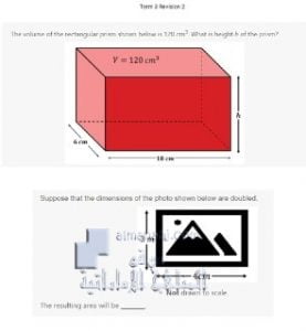 أوراق عمل درس المساحة والحجوم, منهج انجليزي (رياضيات) السادس