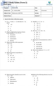 ورقة عمل مفيدة, (رياضيات) السابع