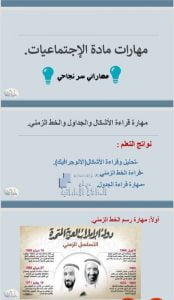 بوربوينت مهارة قراءة الأشكال والجداول والخط الزمني, (اجتماعيات) ملفات مدرسية