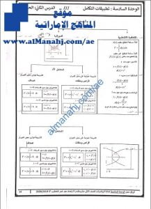مذكرة تدريبات محلولة في درس الحجم من وحدة تطبيقات التكامل, (رياضيات) الثاني عشر المتقدم