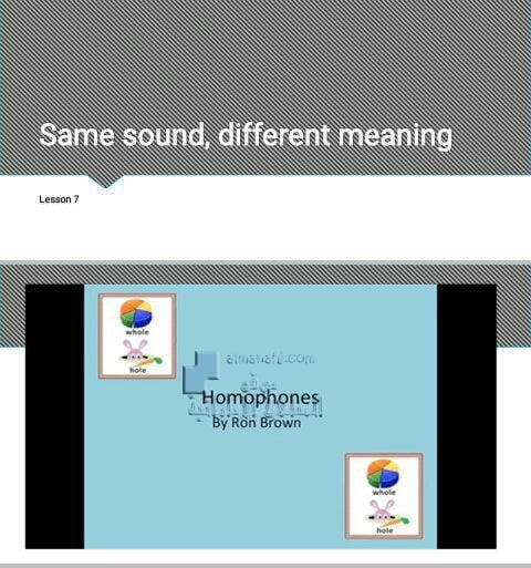 شرح الدرس السابع – الكلمات المتشابهة لفظا المختلفة بالمعنى – Same sound, different meaning, (لغة انجليزية) الثالث