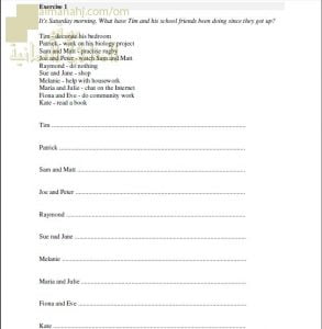 اختبار قصير في PRESENT PERFECT CONTINUOUS نموذج أول (لغة انجليزية) تعليم ما بعد الأساسي