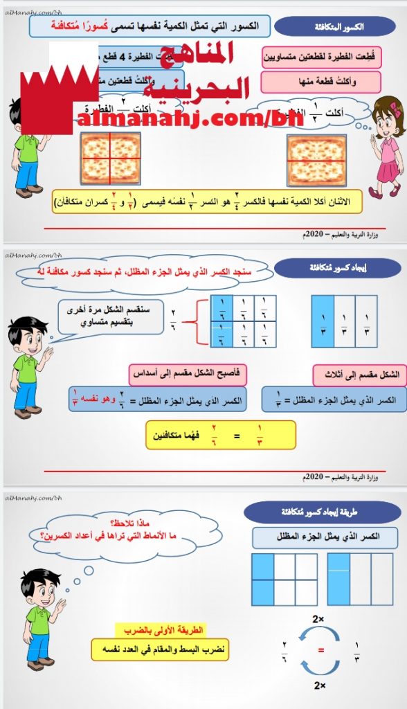درس كسور متكافئة