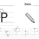نشاط كتابة حرف P (لغة انجليزية) الأول