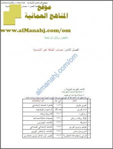 ملخص ودليل مراجعة في الفصل الثامن (علوم وبيئة) الثاني عشر