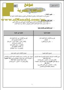 تحميل المراجعة الشاملة لمادة الأحياء