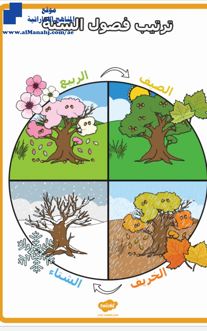 ورقة عمل ترتيب فصول السنة, (علوم) KG1