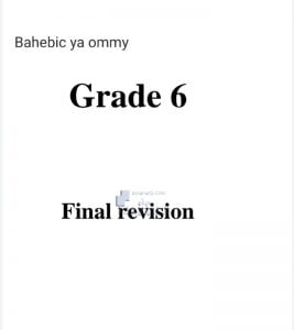 أوراق عمل شاملة, (لغة انجليزية) السادس