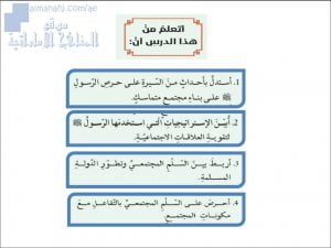 ملخص شرح درس رسول الله (ص) والحياة الاجتماعية, (تربية اسلامية) الثاني عشر المتقدم
