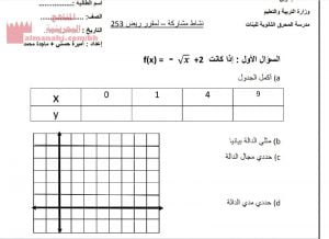 نشاط مشاركة لمقرر ريض 253