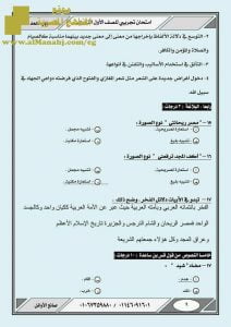 امتحان تجريبي لغة عربية