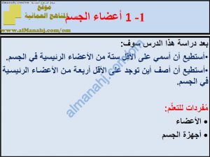 ملخص شرح درس أعضاء الجسم مع حل الأنشطة (علوم) السادس