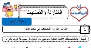 شرح الدرس الأول المقارنة والتصنيف، التصنيف إلى مجموعات