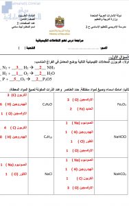 مراجعة درس فهم التفاعلات الكيمائية, (علوم) الثامن