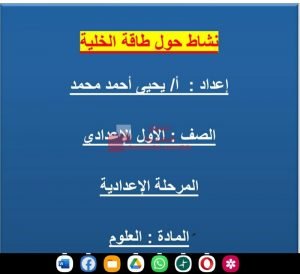 نشاط حول طاقة الخلية