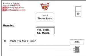 نشاط الوحدة السادسة (لغة انجليزية) الأول