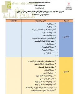 مقرر الدروس المحذوفة لمادة التربية الإسلامية للصفوف (5-12) (تربية اسلامية) ملفات مدرسية