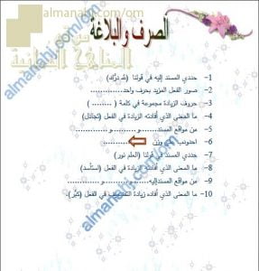 ورقة عمل وأنشطة تدريبية ومراجعة في الصرف والبلاغة نموذج أول (لغة عربية) الثاني عشر