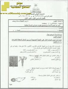 تجميع أسئلة سنوات سابقة (أحياء) التاسع