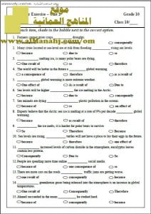 GRAMMAR EXERCISE UNIT 2 (لغة انجليزية) العاشر